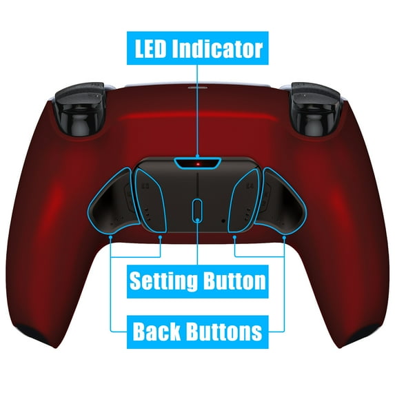 eXtremeRate Scarlet Red Remap Kit Upgrade Board Back Shell 4 Back Buttons for PS5 Controller BDM 010/020