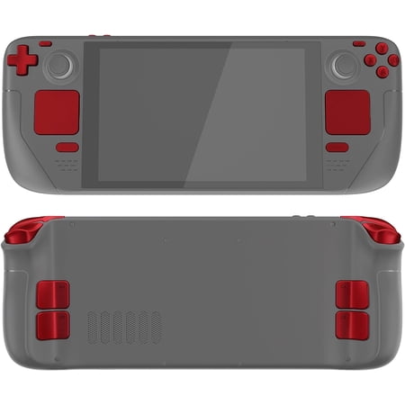 eXtremeRate Scarlet Red Replacement ABXY D-pad Trackpad Bumpers Triggers Buttons and Screwdriver Tool for Steam Deck LCD Handheld Console