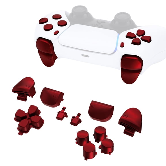 eXtremeRate Scarlet Red Replacement D-pad R1 L1 R2 L2 Triggers Share Options Face Buttons for ps5 Controller BDM-010/020