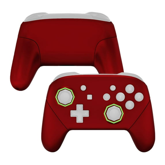 eXtremeRate Scarlet Red Replacement Grip Faceplate Backplate Gated Sticks for Nintendo Switch Pro