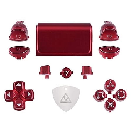 eXtremeRate Scarlet Red Symbols Replacement Full Set Buttons for ps4 Slim Pro CUH-ZCT2 Controller