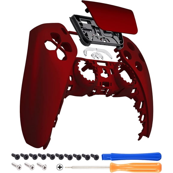 eXtremeRate Scarlet Red Touchpad Front Housing Shell Replacement Cover for ps5 Controller BDM-010/020/030/040