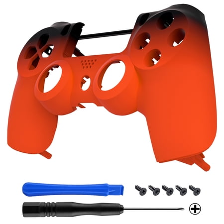 eXtremeRate Shadow Orange Soft Touch Replacement Front Housing Shell Cover Compatible with ps4 Slim Pro Controller CUH-ZCT2 JDM-040/050/055 - Controller NOT Included