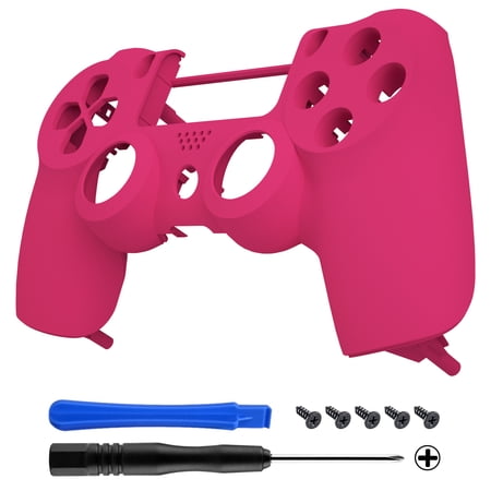 eXtremeRate Shadow Rose Red Soft Touch Replacement Front Housing Shell Cover Compatible with ps4 Slim Pro Controller CUH-ZCT2 JDM-040/050/055 - Controller NOT Included
