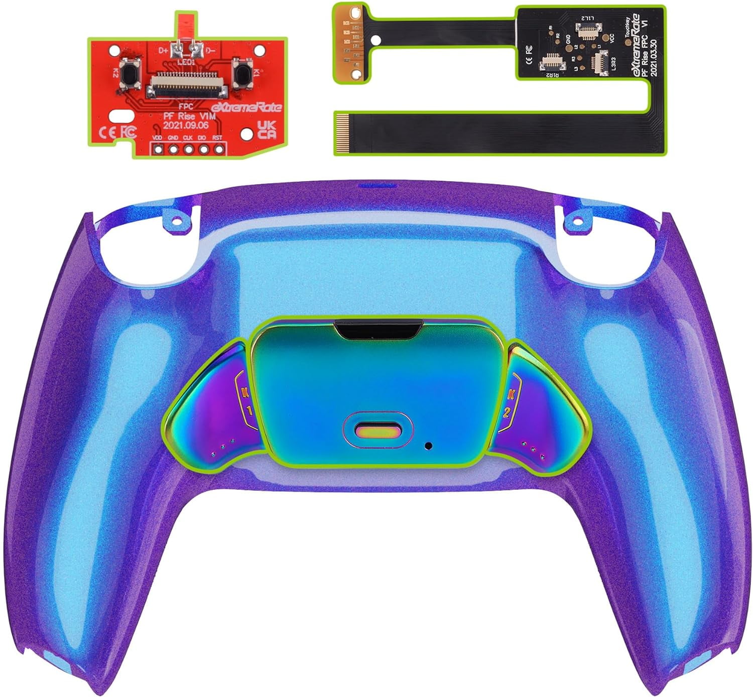 eXtremeRate Silver Real Metal Buttons (RMB) RISE4 Remap Kit for PS5 ...