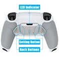 thumbnail image 1 of eXtremeRate Silver Remap Kit Upgrade Board w/Gray Rubberized Grip White Back Shell 4 Back Buttons for PS5 Controller BDM 010/020, 1 of 7