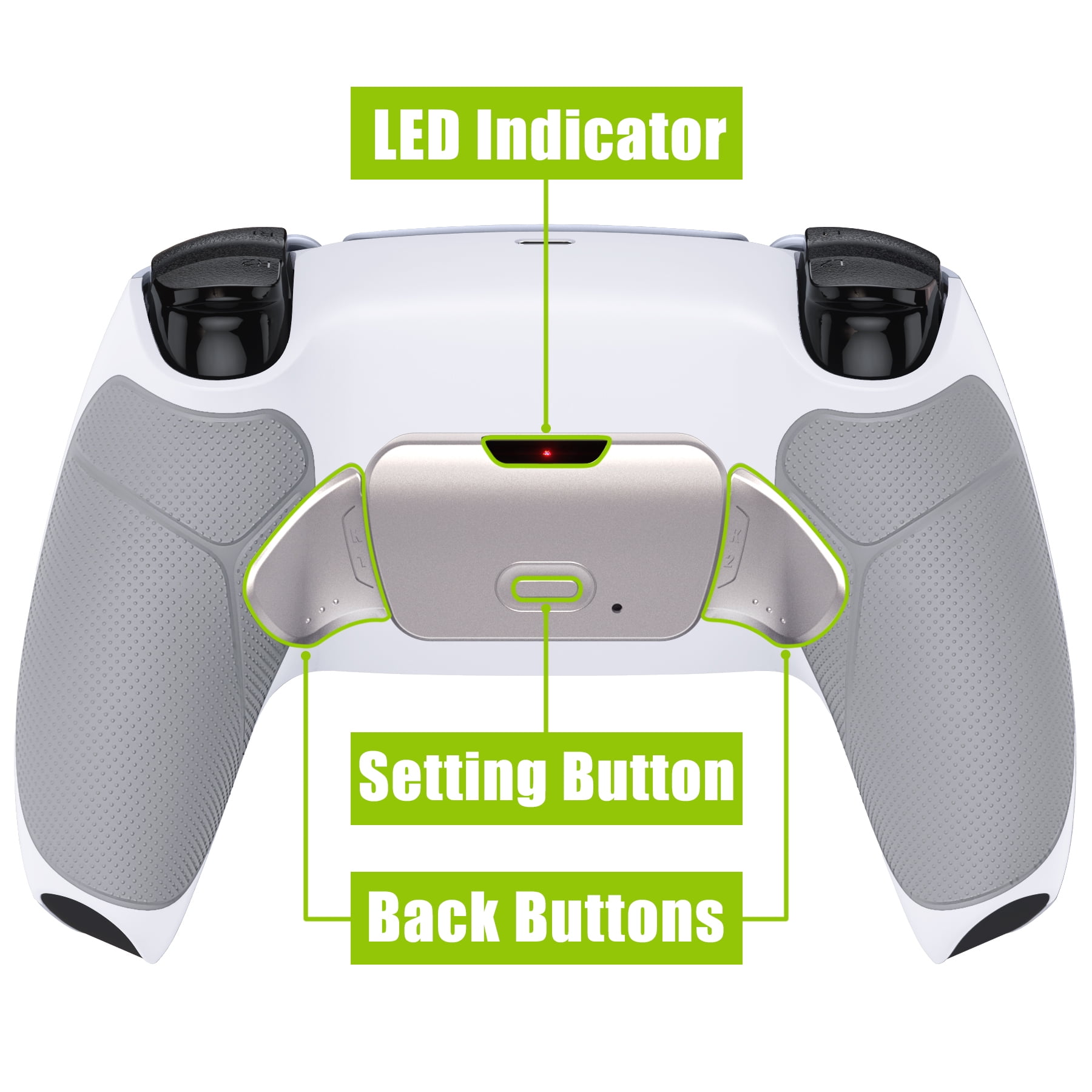 eXtremeRate Silver Rise 2.0 Remap Kit Upgrade Board Back Shell Buttons for PS5 Controller BDM-010/020