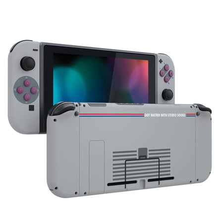 eXtremeRate Grip Back Plate for Nintendo Switch Console, NS Joycon Handheld Controller Housing with Buttons, DIY Replacement Shell for Nintendo Switch - Classic 1989 GB DMG-01