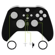 eXtremeRate Black Soft Touch Grip Faceplate Cover, Front Housing Shell Case Replacement Kit for Xbox One Elite Series 2, Xbox Elite 2 Core Controller Model 1797 - Controller NOT Included