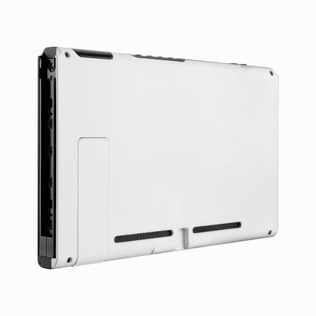 eXtremeRate Soft Touch Grip White Console Back Plate DIY Replacement Housing Shell Case for Nintendo Switch Console with Kickstand – JoyCon Shell NOT Included