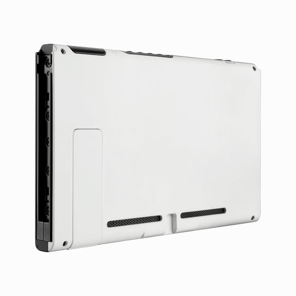 eXtremeRate Soft Touch Grip White Console Back Plate DIY Replacement Housing Shell Case for Nintendo Switch Console with Kickstand – JoyCon Shell NOT Included