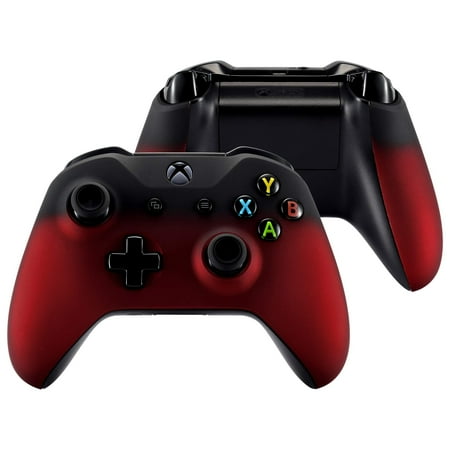 eXtremeRate Soft Touch Top Shell Front Housing Faceplate Replacement Parts with Side Rails Panel for Microsoft Xbox One X & One S Controller - Shadow Scarlet Red