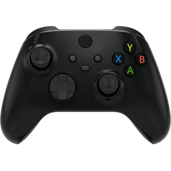 eXtremeRate Solid Black Replacement Faceplate Front Housing Shell for Xbox Core Wireless Controller