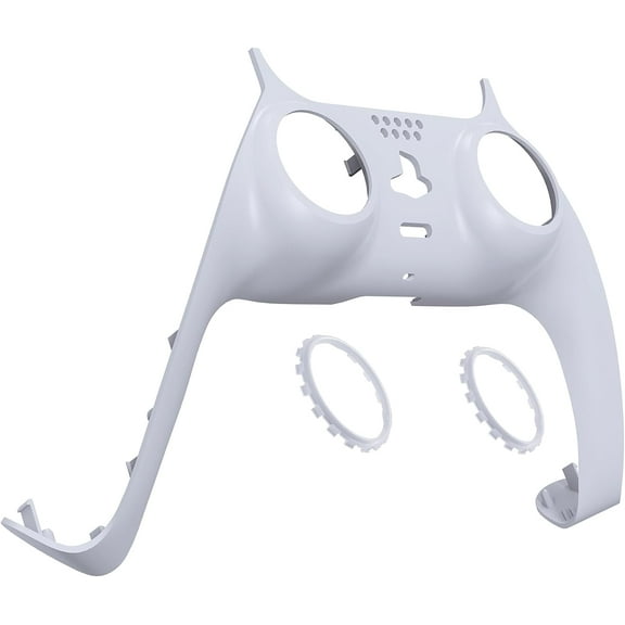 eXtremeRate Solid White Trim Shell w/ Accent Rings Replacement Clip Shell for ps5 Controller BDM-010/020/030/040