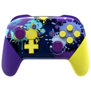 eXtremeRate Splattering Paint Faceplate Backplate Handles for Nintendo Switch Pro Controller, Soft Touch Grip Replacement Housing Shell Cover Buttons for Nintendo Switch Pro - Controller NOT Included