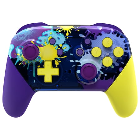 eXtremeRate Splattering Paint Faceplate Backplate Handles for Nintendo Switch Pro Controller, Soft Touch Grip Replacement Housing Shell Cover Buttons for Nintendo Switch Pro - Controller NOT Included