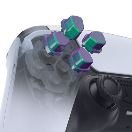 eXtremeRate Split Dpad Buttons Chameleon Green Purple Independent Dpad Direction Buttons for PS5 EDGE Controller