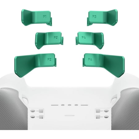 eXtremeRate Swift Paddles for Xbox Elite 1/2 Controller, 6 in 1 Metalic Aque Green Replacement Interchangeable Back Paddles for Xbox One Elite & Elite Series 2 Controller