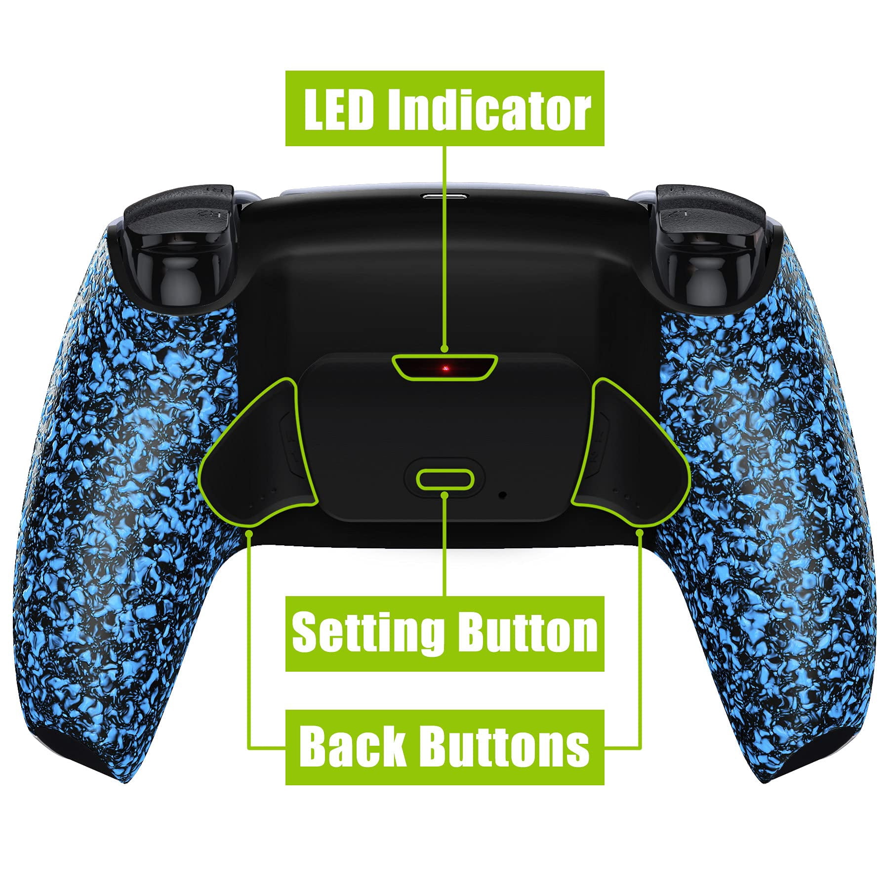 Ps5 Controller Back eXtremeRate Textrued Blue Back Paddles Kit Upgrade Board Back Shell ...