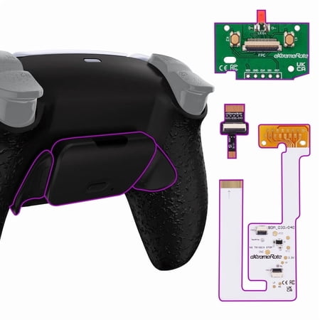 eXtremeRate Textured Black Back Paddles Programable RISE V3 Remap Kit for PS5 Controller BDM-030 040 050, Upgrade Board Redesigned Back Shell Buttons Attachment for PS5 Controller