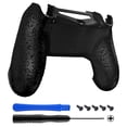 thumbnail image 1 of eXtremeRate Textured Black Comfortable Non-Slip Custom Back Housing, 3D Splashing Case Cover, Game Improvement Replacement Bottom Shell Compatible with ps4 Slim Pro Controller JDM-040/050/055, 1 of 5