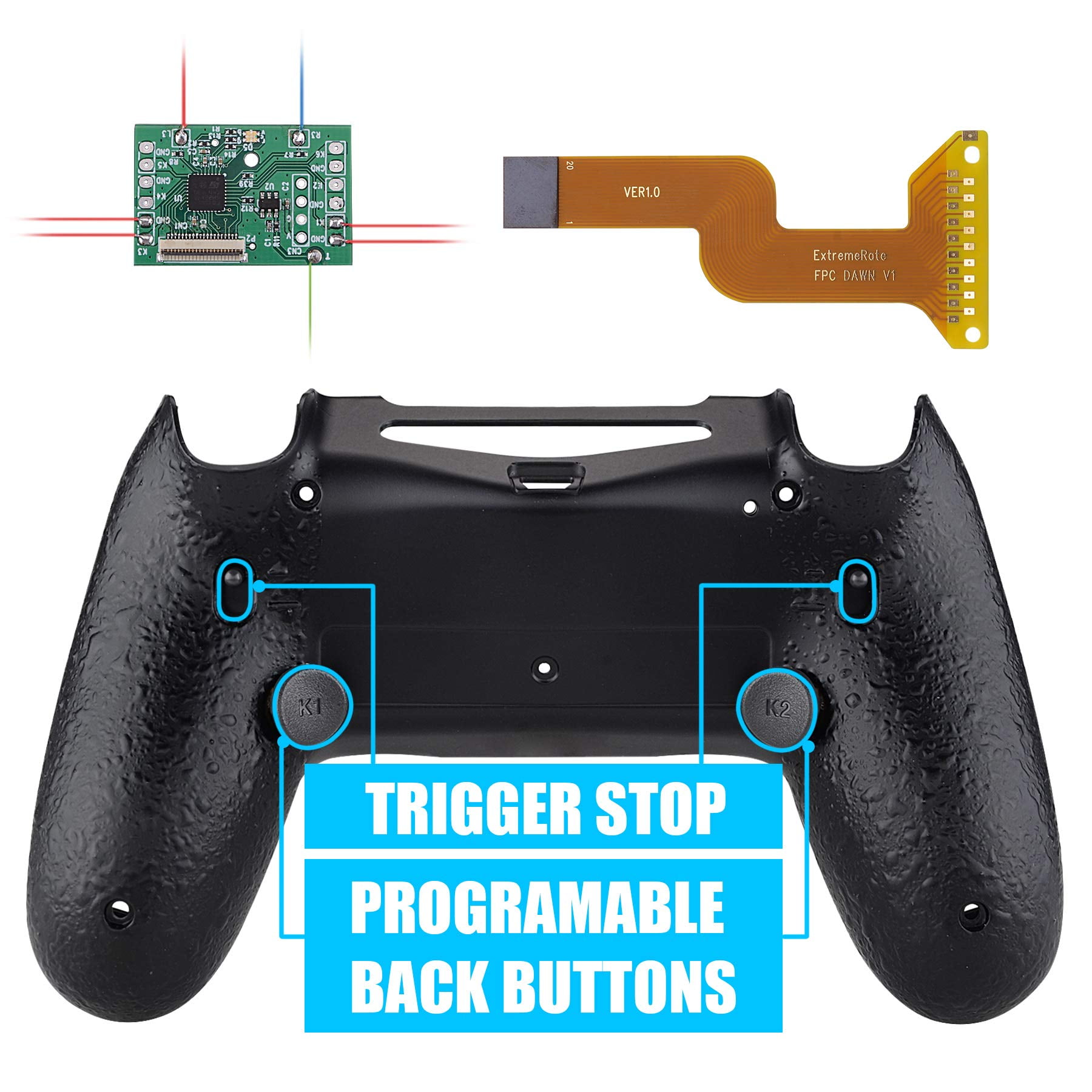 eXtremeRate Wood Grain Dawn 2.0 FlashShot Trigger Stop Remap Kit