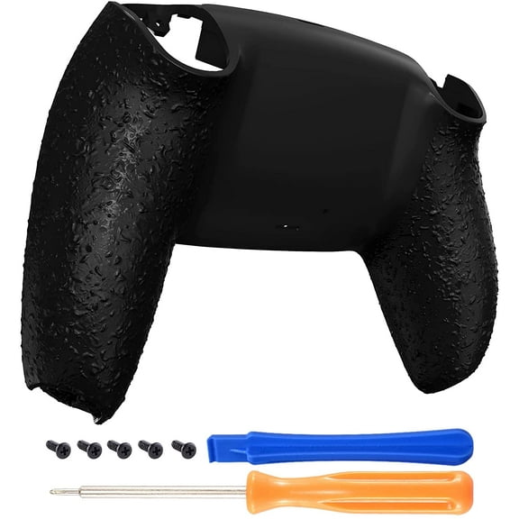 eXtremeRate Textured Black Non-Slip Back Housing Bottom Shell Replacement Cover for ps5 Controller BDM-010/020/030/040