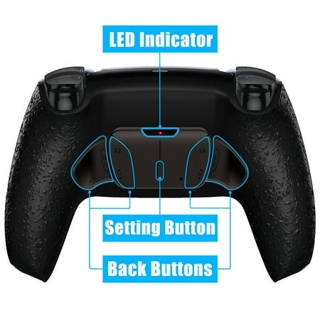 eXtremeRate Textured Black Remap Kit Upgrade Board Back Shell 4 Back Buttons for PS5 Controller BDM 010/020