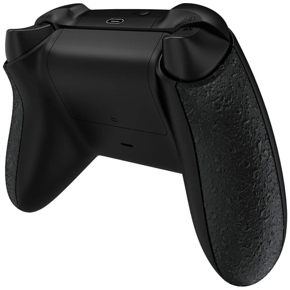eXtremeRate Textured Black Replacement Non-Slip Back Panels Shell for Xbox Series X & S Controller
