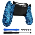 thumbnail image 1 of eXtremeRate Textured Blue Comfortable Non-Slip Custom Back Housing, 3D Splashing Case Cover, Game Improvement Replacement Bottom Shell Compatible with ps4 Slim Pro Controller JDM-040/050/055, 1 of 5