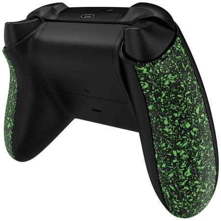 eXtremeRate Textured Green Replacement Non-Slip Back Panels Shell for Xbox Series X & S Controller