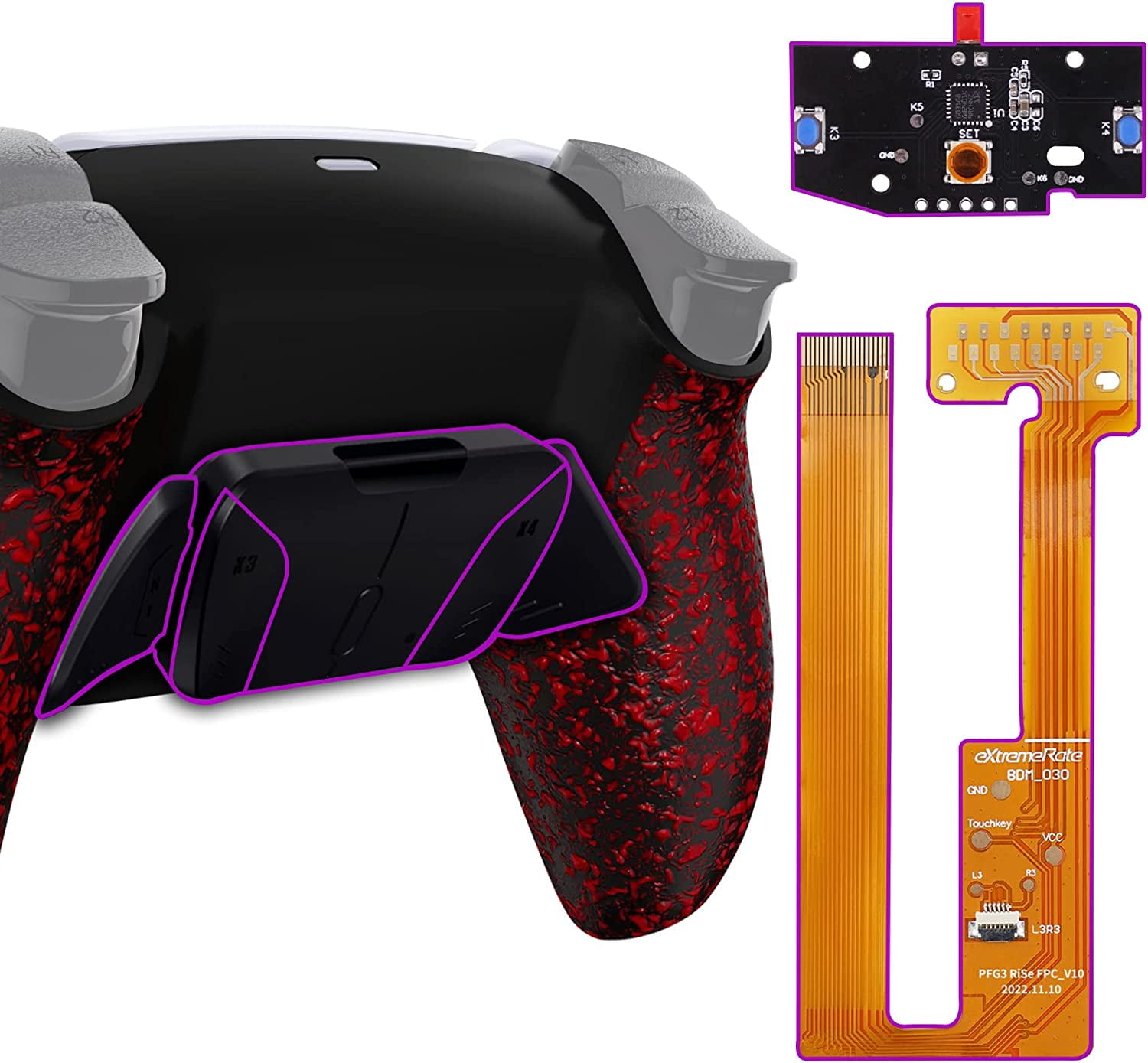 Customer reviews for eXtremeRate Textured Red Programable