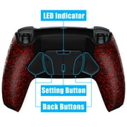 eXtremeRate Textured Red Remap Kit Upgrade Board Back Shell 4 Buttons for PS5 Controller BDM 010/020