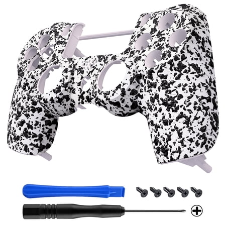 eXtremeRate Textured White 3D Splashing Custom Faceplate Shell Compatible with ps4 Slim Pro Controller CUH-ZCT2 JDM-040/050/055 - Controller NOT Included