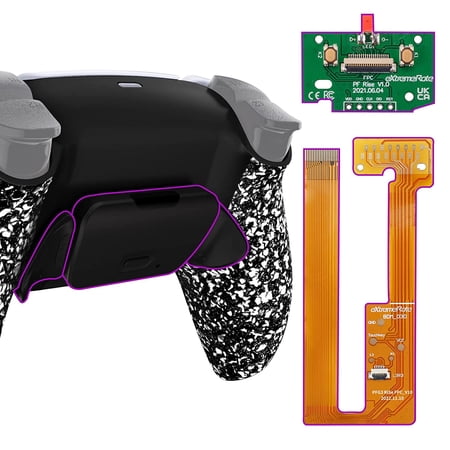 eXtremeRate Textured White Back Paddles Kit Upgrade Board & Back Shell Buttons for PS5 Controller BDM-030/040