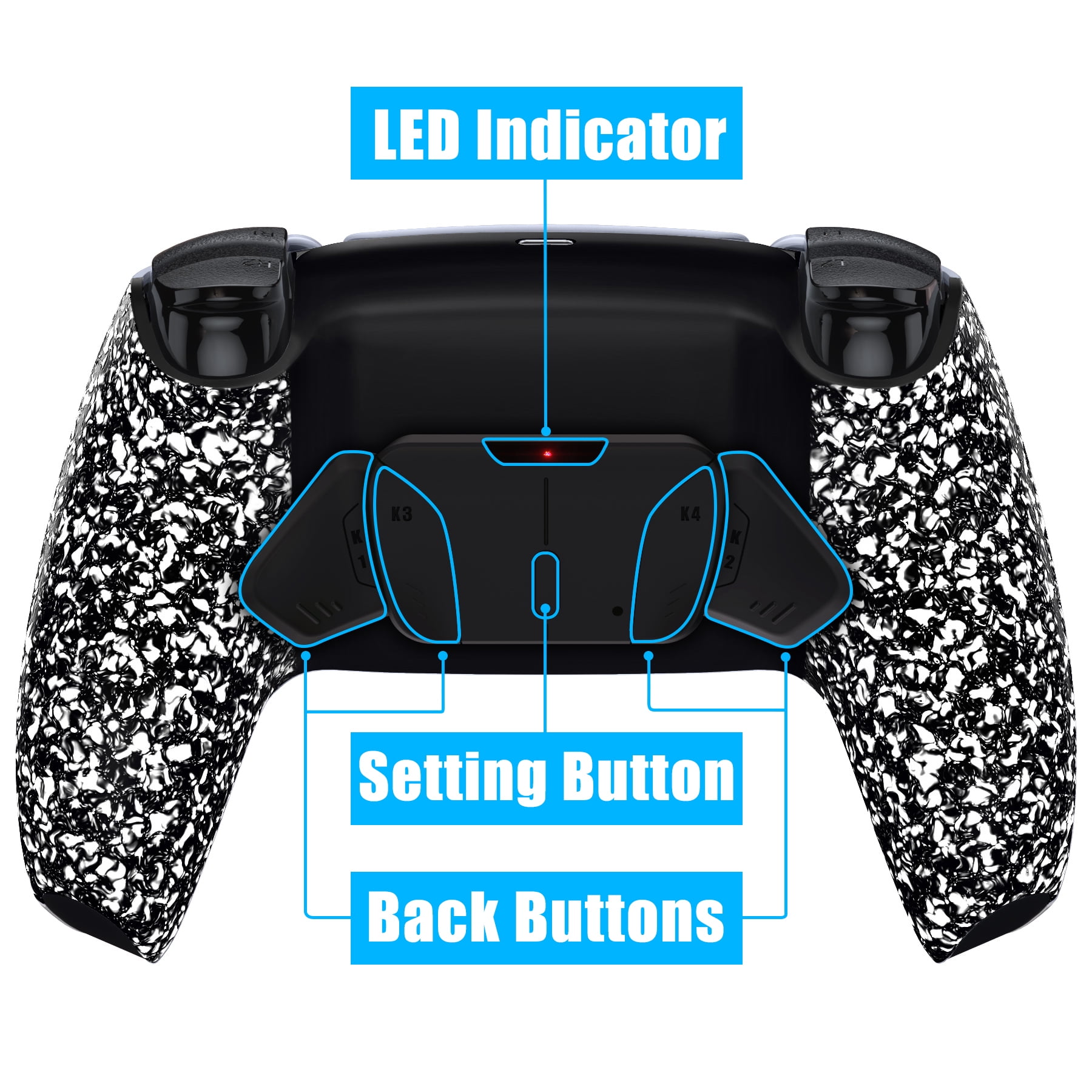 Rekmap eXtremeRate Textured White RISE4 Remap Kit Upgrade Board Back Shell 4 ...