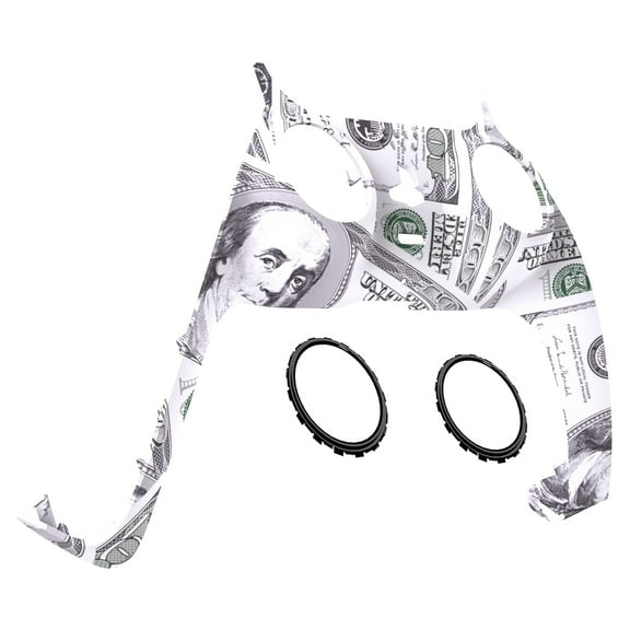 eXtremeRate The $100 Cash Money Trim Shell Replacement Cover with Accent Rings for ps5 Controller