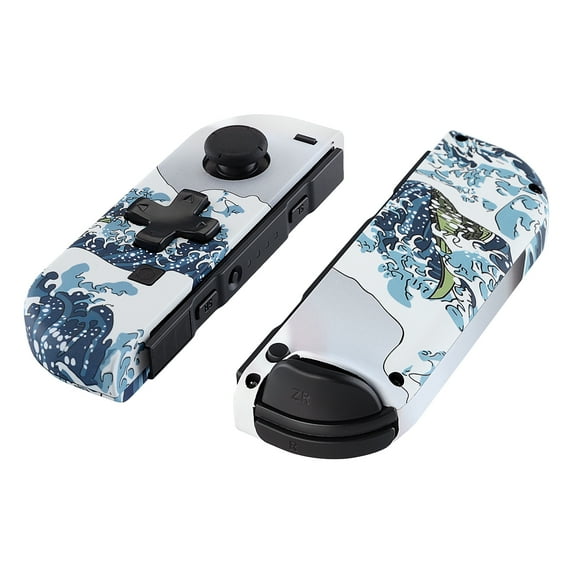 eXtremeRate The Great Wave Replacement Shell w/Full Set Buttons for Nintendo Switch/OLED Joycon