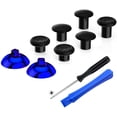 thumbnail image 1 of eXtremeRate ThumbsGear Interchangeable Ergonomic Thumbstick for PS5 Controller, for PS4 All Model Controller - 3 Height Domed and Concave Grips Adjustable Joystick - Chrome Glossy Blue & Black, 1 of 8