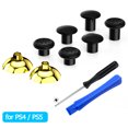 thumbnail image 1 of eXtremeRate ThumbsGear Interchangeable Ergonomic Thumbstick for PS5 Controller, for PS4 All Model Controller - 3 Height Domed and Concave Grips Adjustable Joystick - Chrome Glossy Gold & Black, 1 of 8