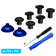 thumbnail image 1 of eXtremeRate ThumbsGear Interchangeable Ergonomic Thumbstick for PS5 Controller, for PS4 All Model Controller - 3 Height Domed and Concave Grips Adjustable Joystick - Chrome Blue & Black, 1 of 8