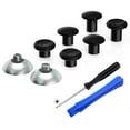 thumbnail image 1 of eXtremeRate ThumbsGear Interchangeable Ergonomic Thumbstick for PS5 Controller, for PS4 All Model Controller - 3 Height Domed and Concave Grips Adjustable Joystick - Chrome Silver & Black, 1 of 8