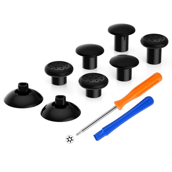 eXtremeRate ThumbsGear Thumbstick Black 3 Height Domed & Concave Grips Joystick for Xbox One S/X/Elite