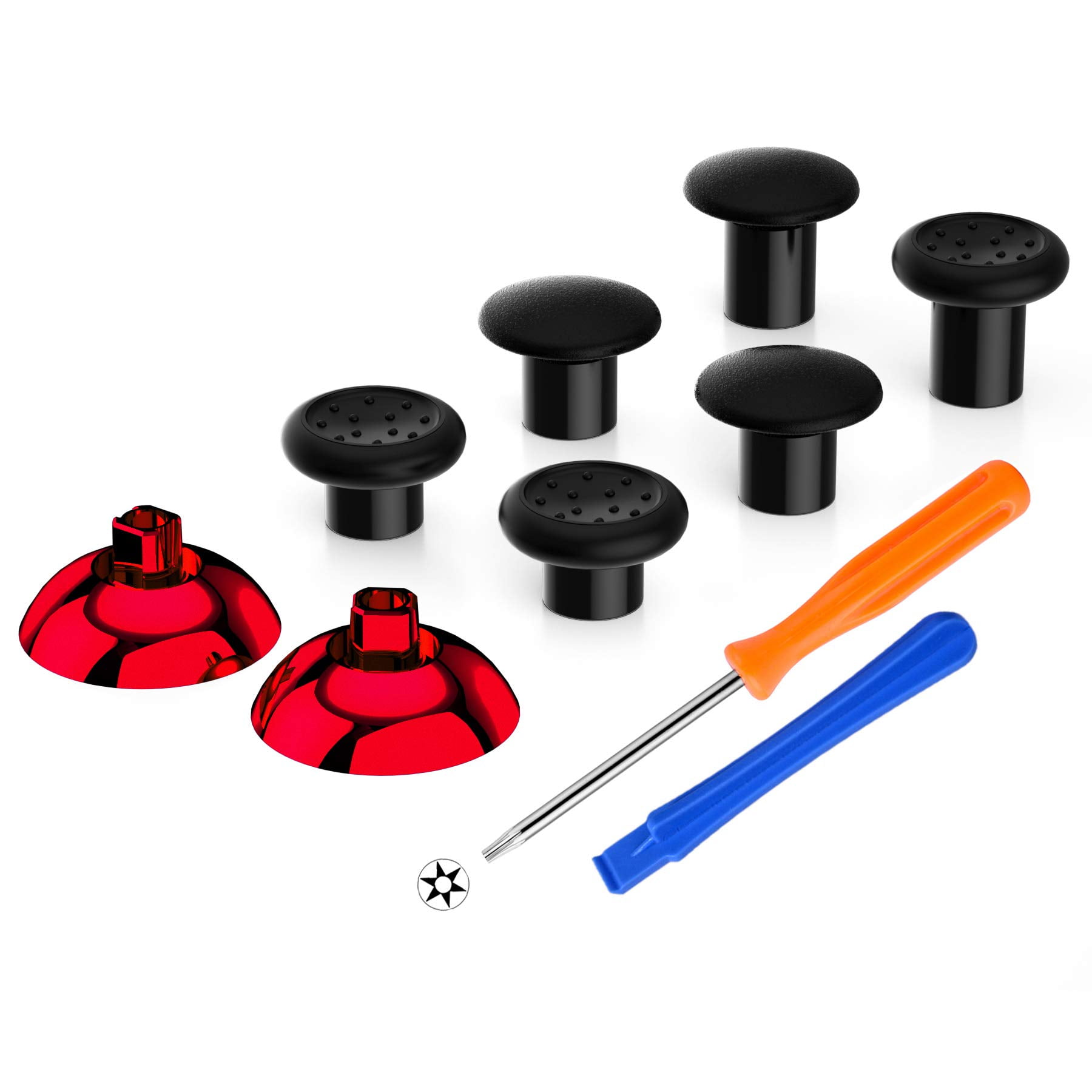 eXtremeRate ThumbsGear Thumbstick Blue Domed Concave Grips