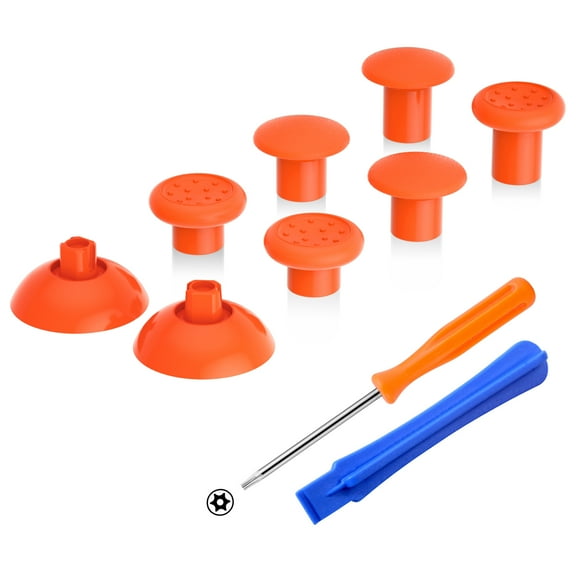 eXtremeRate ThumbsGear Thumbstick Orange Domed & Concave Grips Joystick for Xbox One S/X/Elite