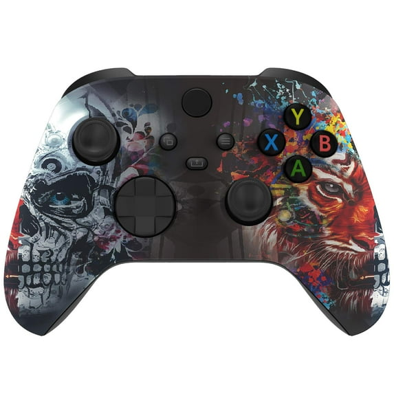 eXtremeRate Tiger Skull Replacement Cover Front Housing Cover for Xbox Core Controller Wireless