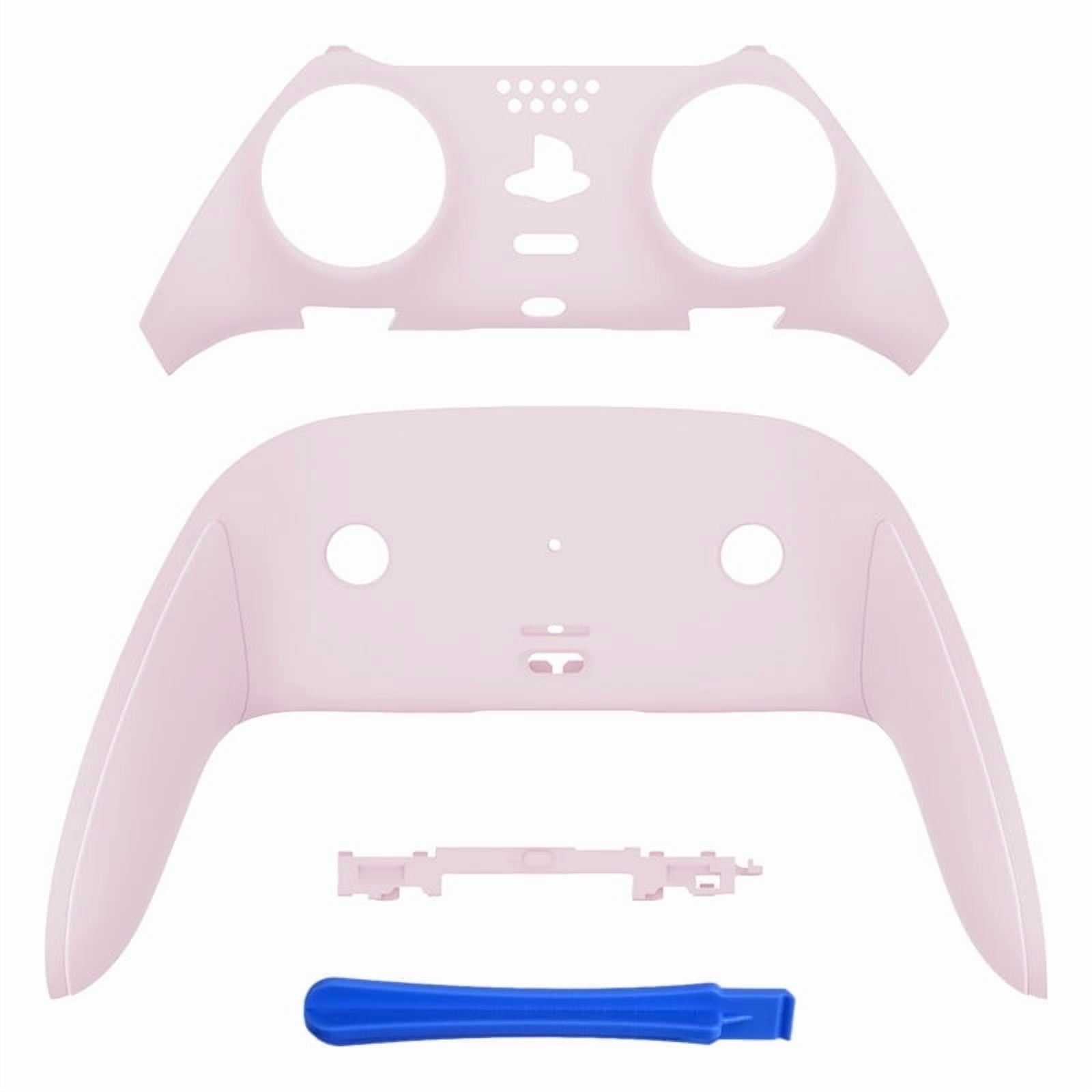eXtremeRate Top Bottom Decorative Trim Shell Compatible with ps5 Edge Controller DIY Replacement Front Back Clip Shell, Custom Cherry Blossoms Pink Plates Cover Compatible with ps5 Edge Controller