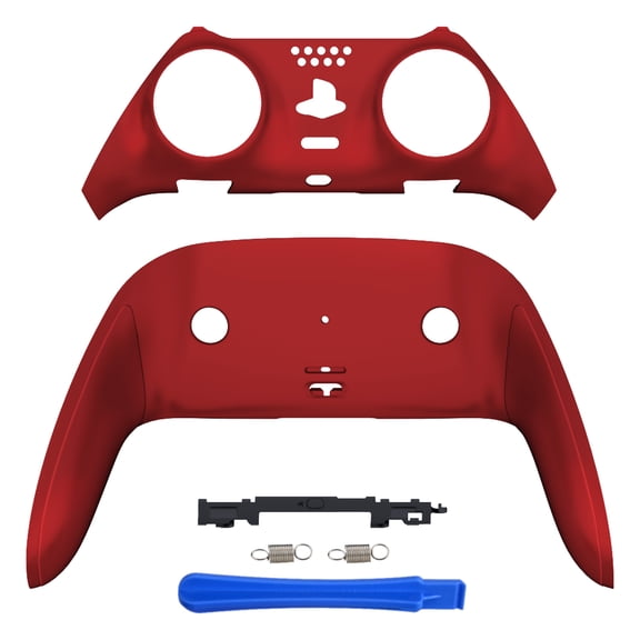 eXtremeRate Scarlet Red Trim Shell Kit for PS5 Edge Controller – Front & Back Clip Cover