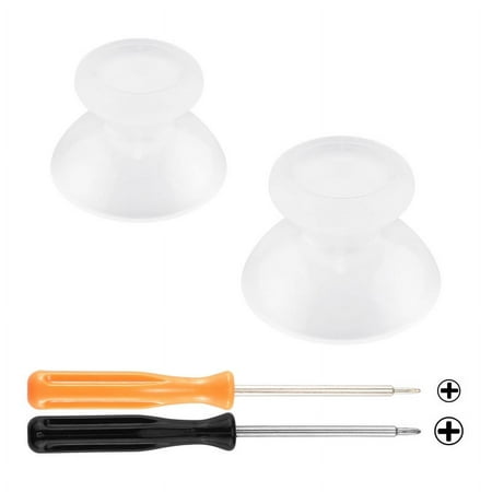 eXtremeRate Transparent Clear Replacement 3D Joystick Thumbsticks, Analog Thumb Sticks with Cross Screwdriver for Nintendo Switch Pro Controller