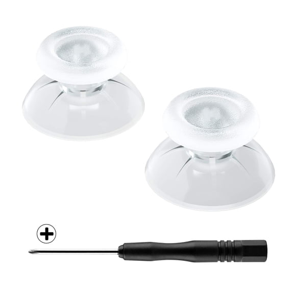 eXtremeRate Transparent Replacement 3D Joystick Thumbsticks for PS5 Controller, Analog Thumb Sticks with Screwdriver for PS4 Slim Pro Controller